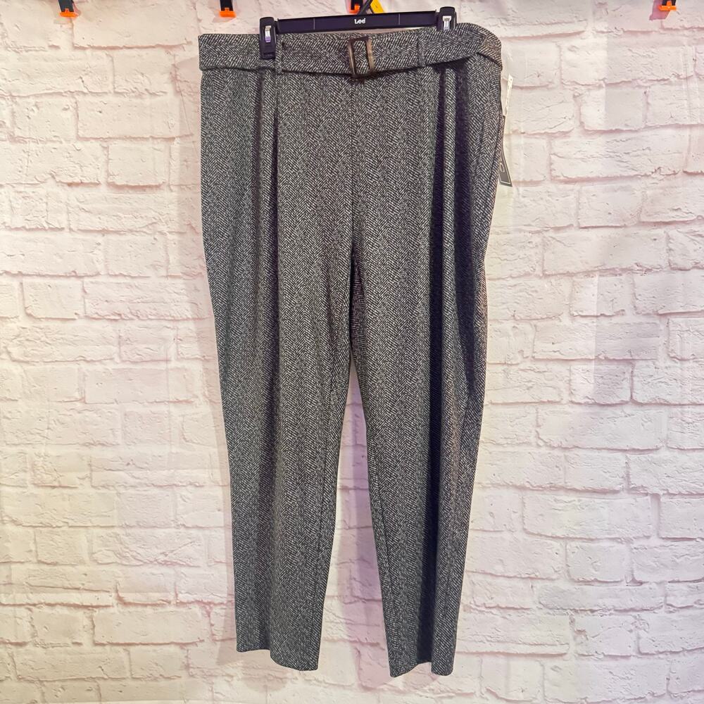 NYCC XL gray/black Herringbone stretch pants *NWT* ankle length
